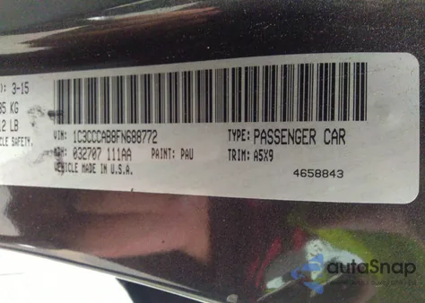 2015 Chrysler 200 Limited from USA, damaged, VIN 1C3CCCAB8FN688772